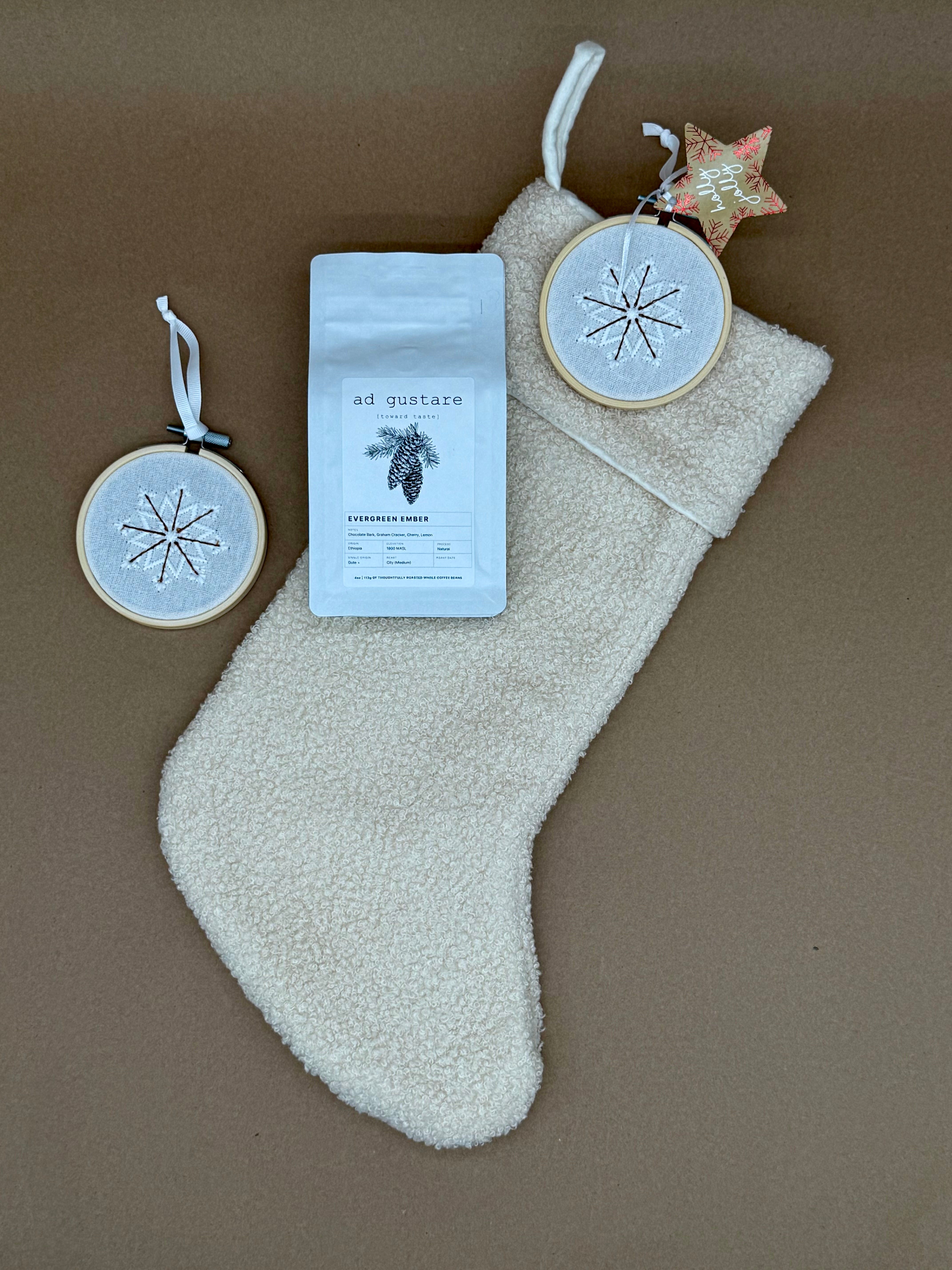 Evergreen and Ivory Stocking Gift